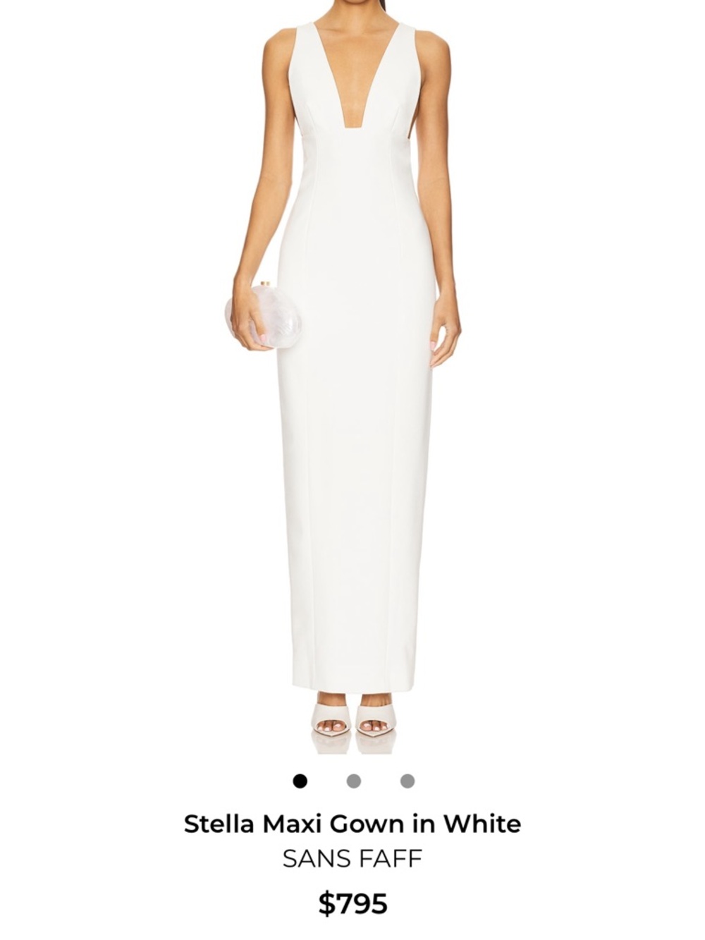 Sans Faff V-Neck Maxi Gown in White